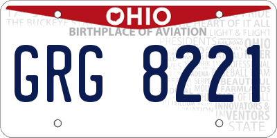 OH license plate GRG8221