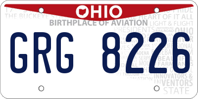 OH license plate GRG8226