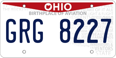 OH license plate GRG8227