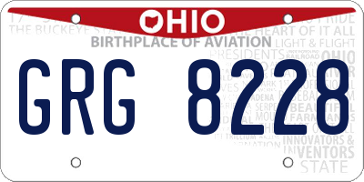 OH license plate GRG8228