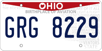 OH license plate GRG8229