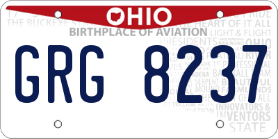 OH license plate GRG8237