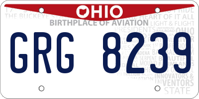 OH license plate GRG8239