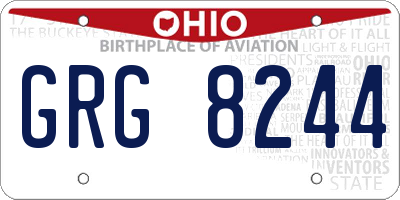 OH license plate GRG8244