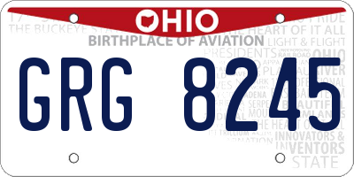 OH license plate GRG8245