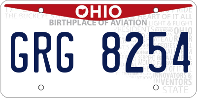 OH license plate GRG8254