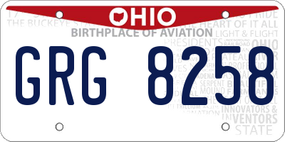 OH license plate GRG8258