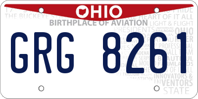 OH license plate GRG8261