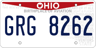 OH license plate GRG8262