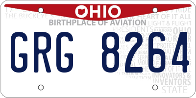 OH license plate GRG8264