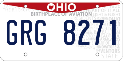 OH license plate GRG8271
