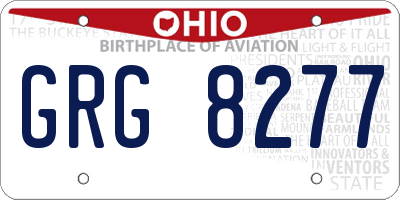 OH license plate GRG8277