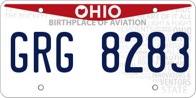OH license plate GRG8283