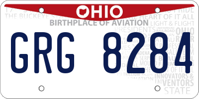 OH license plate GRG8284