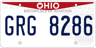 OH license plate GRG8286