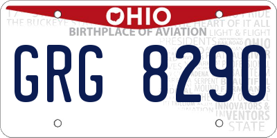 OH license plate GRG8290