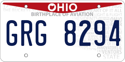 OH license plate GRG8294
