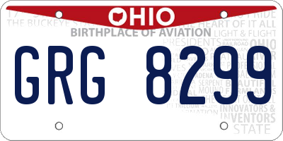 OH license plate GRG8299