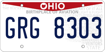 OH license plate GRG8303