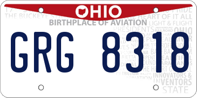 OH license plate GRG8318