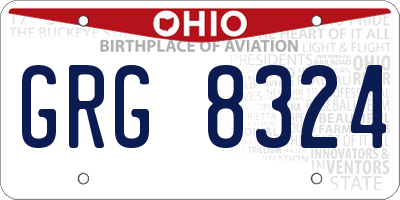OH license plate GRG8324