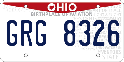 OH license plate GRG8326