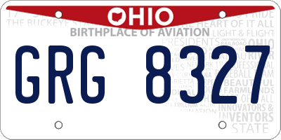 OH license plate GRG8327