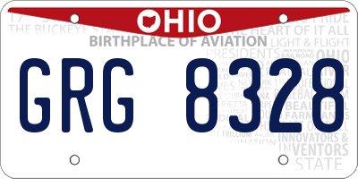 OH license plate GRG8328