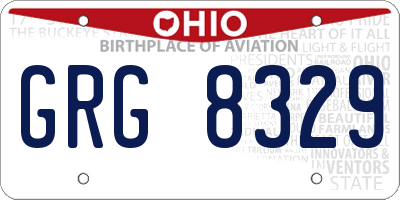 OH license plate GRG8329