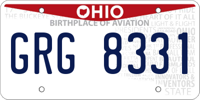 OH license plate GRG8331