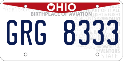 OH license plate GRG8333