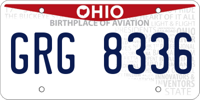 OH license plate GRG8336