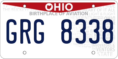 OH license plate GRG8338