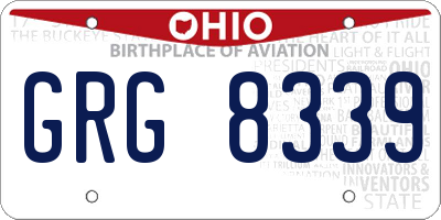 OH license plate GRG8339