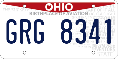 OH license plate GRG8341