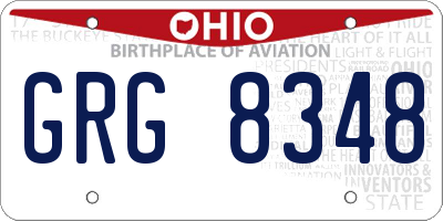 OH license plate GRG8348