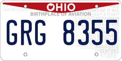 OH license plate GRG8355