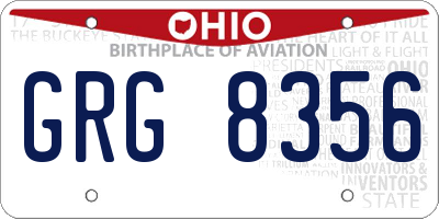 OH license plate GRG8356