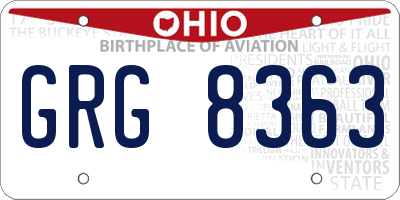 OH license plate GRG8363