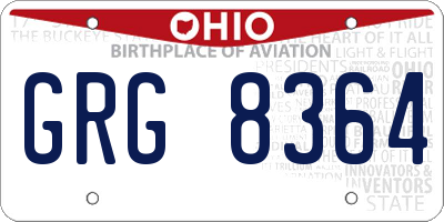OH license plate GRG8364
