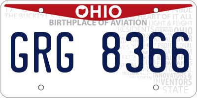 OH license plate GRG8366