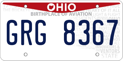 OH license plate GRG8367