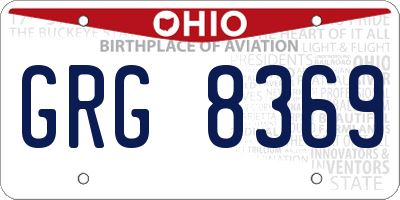 OH license plate GRG8369