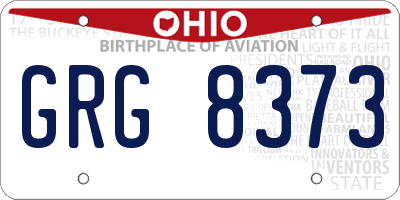 OH license plate GRG8373