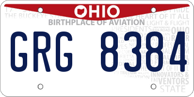 OH license plate GRG8384