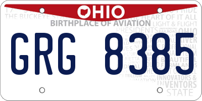 OH license plate GRG8385