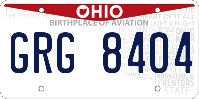 OH license plate GRG8404