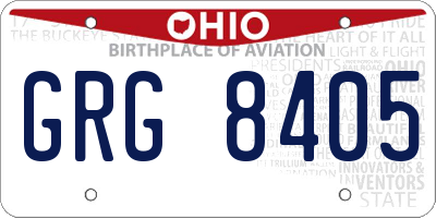OH license plate GRG8405