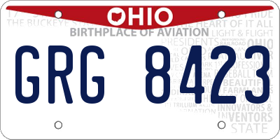 OH license plate GRG8423