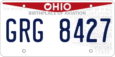 OH license plate GRG8427